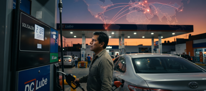 Conductor preocupado por el alza del combustible en Perú